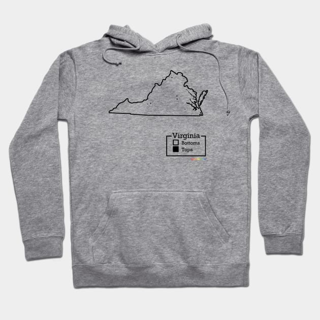 Virginia Bottoms / Tops Map Hoodie by GayOleTime